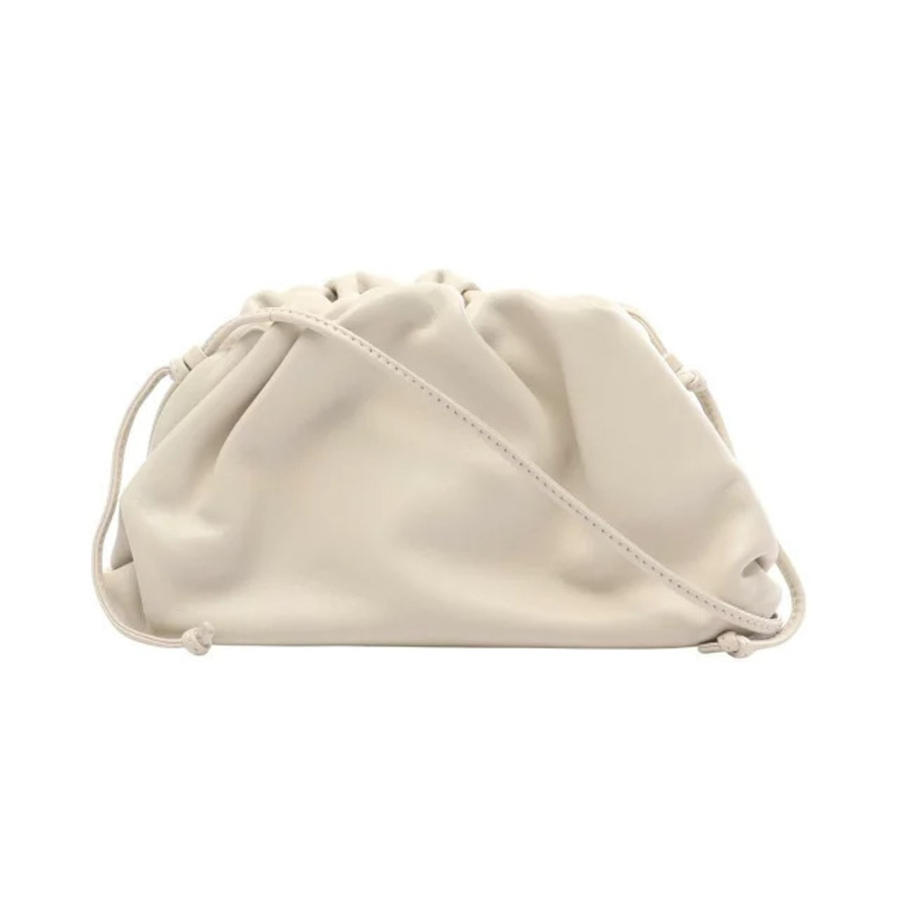 Bottega Veneta The Pouch Clutch Shoulder Bag Leather White